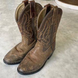 Unisex leather cowboy boots